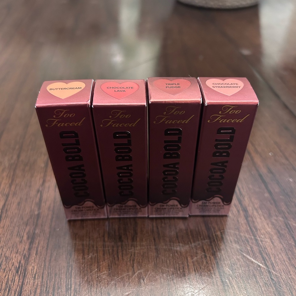NEW Too Faced cream lipstick set of 4 NIB lipsticks - Picture 4 of 4